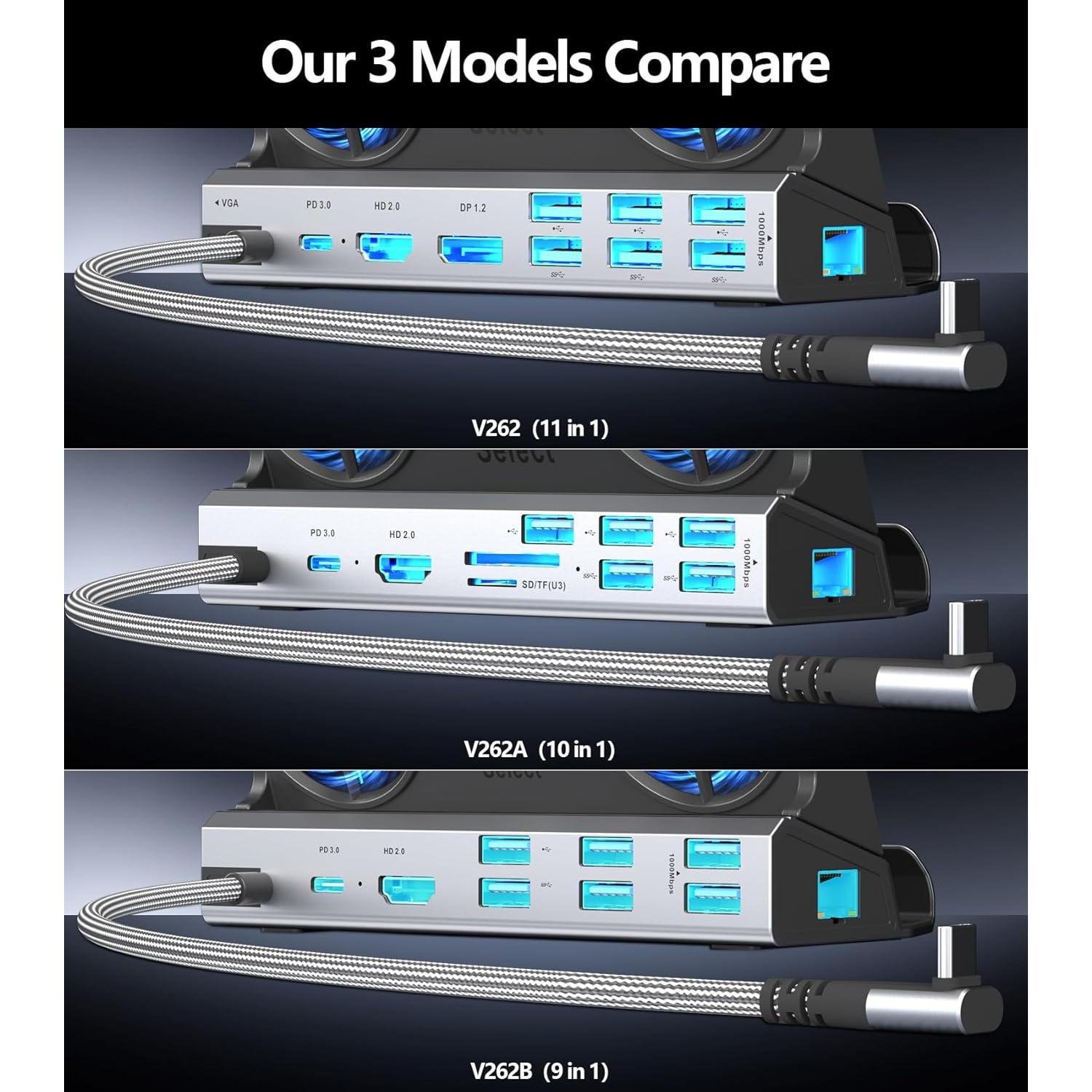 Dock 10 en 1 YCBUENO para Steam Deck con salida 4K y ventiladores