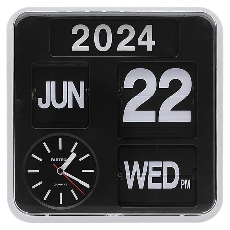Reloj de Pared Retro Itigoitie 24 cm Negro con Calendario