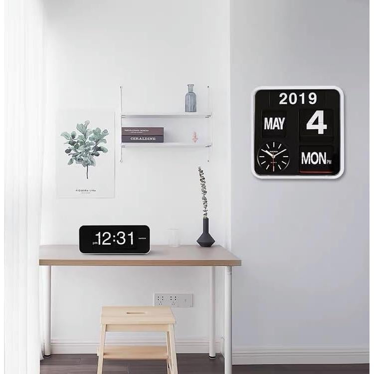 Reloj de Pared Retro Itigoitie 24 cm Negro con Calendario