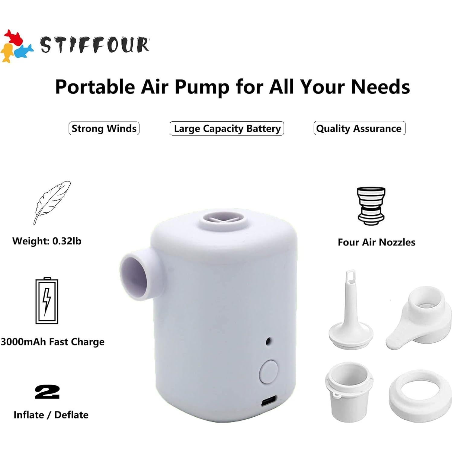 Bomba de Aire Eléctrica STIFFOUR AP100 2000mAh Portátil USB