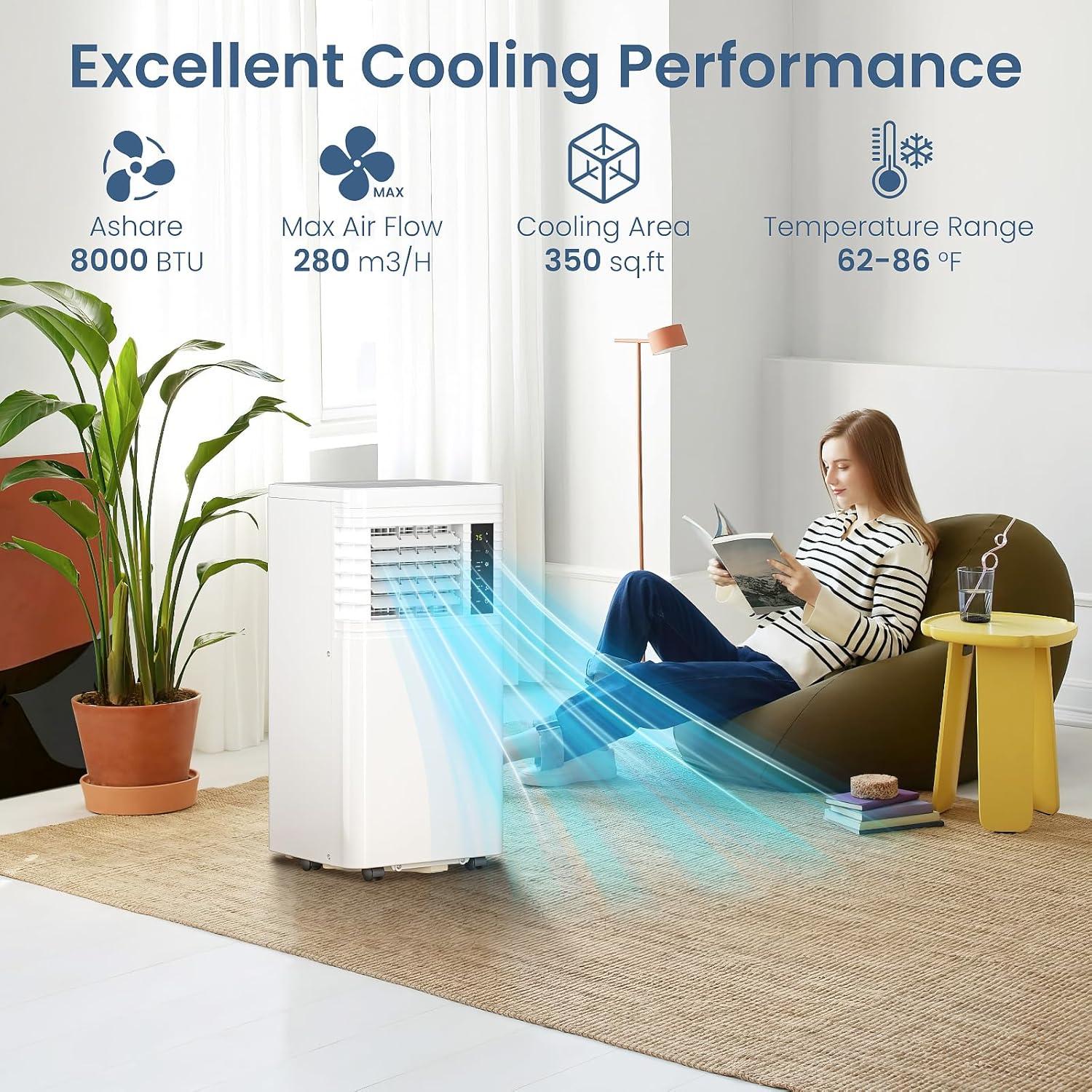 Aire Acondicionado Portátil 8000 BTU Antarctic Star Blanco