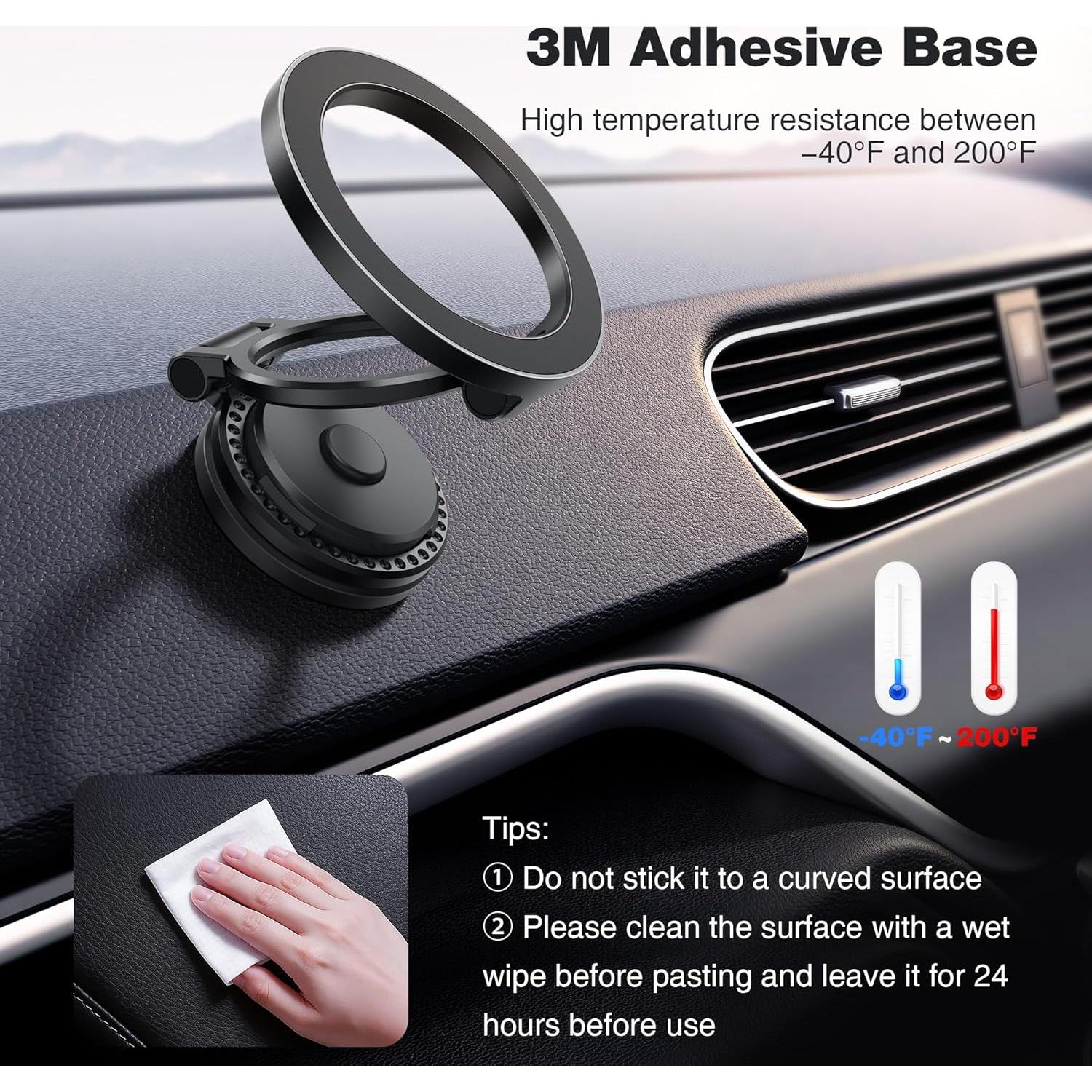 Soporte para teléfono en coche GolbinBox MagSafe Negro 360°