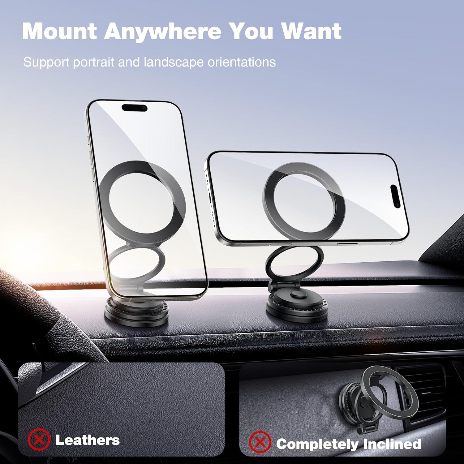 Soporte para teléfono en coche GolbinBox MagSafe Negro 360°