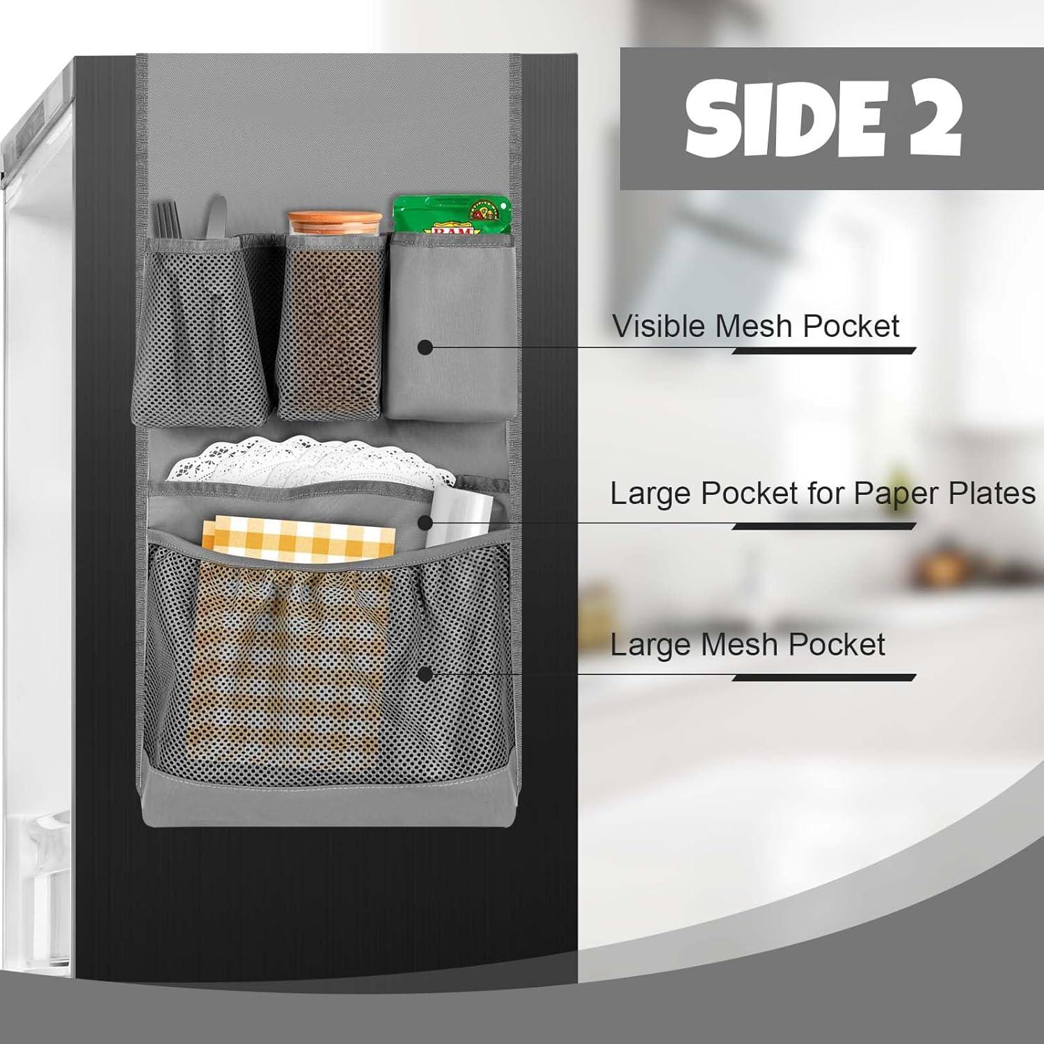 Organizador de Mini Nevera Weysat 14 Bolsillos Gris 35x30 cm