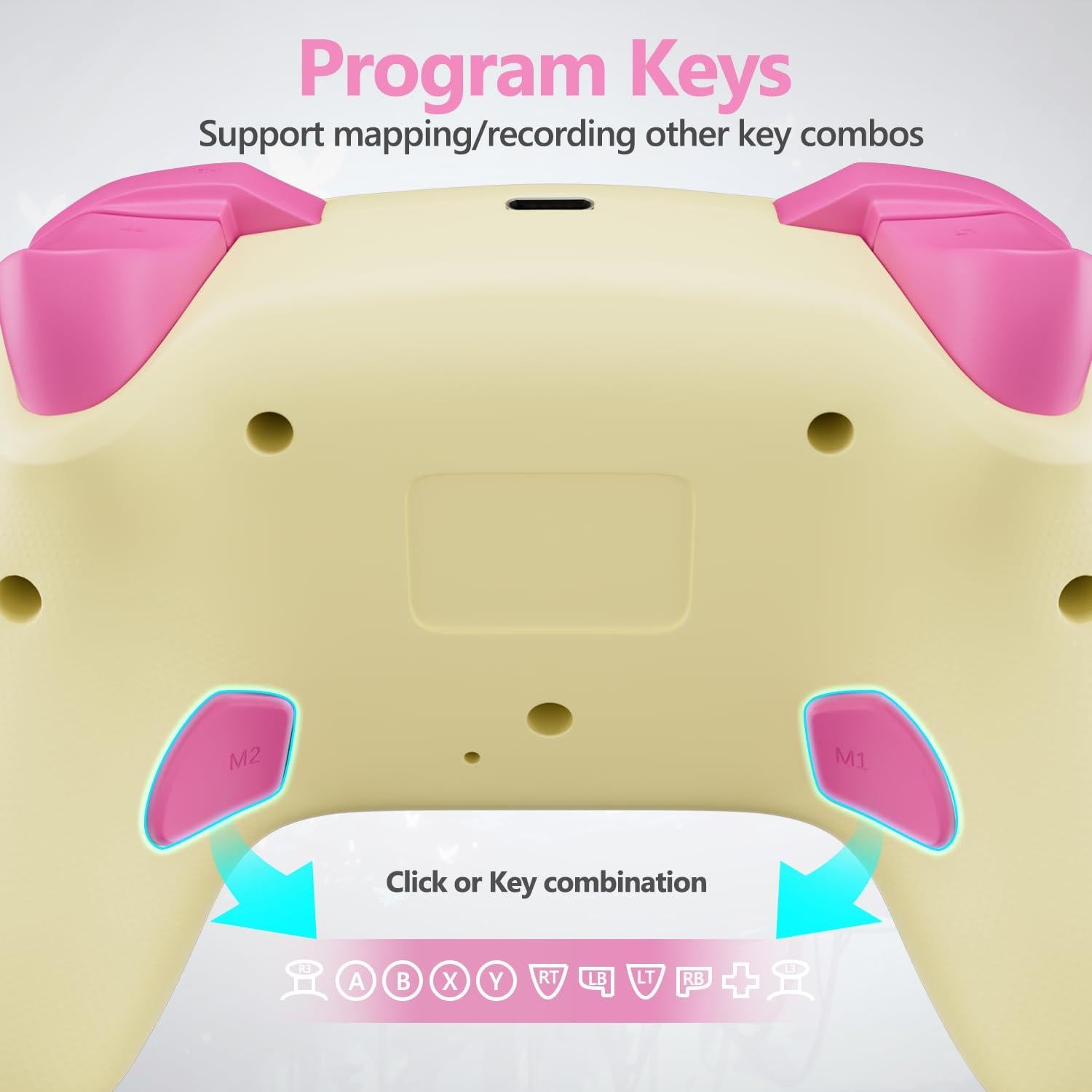 Controlador Inalámbrico CHENGDAO para Switch y PC Amarillo