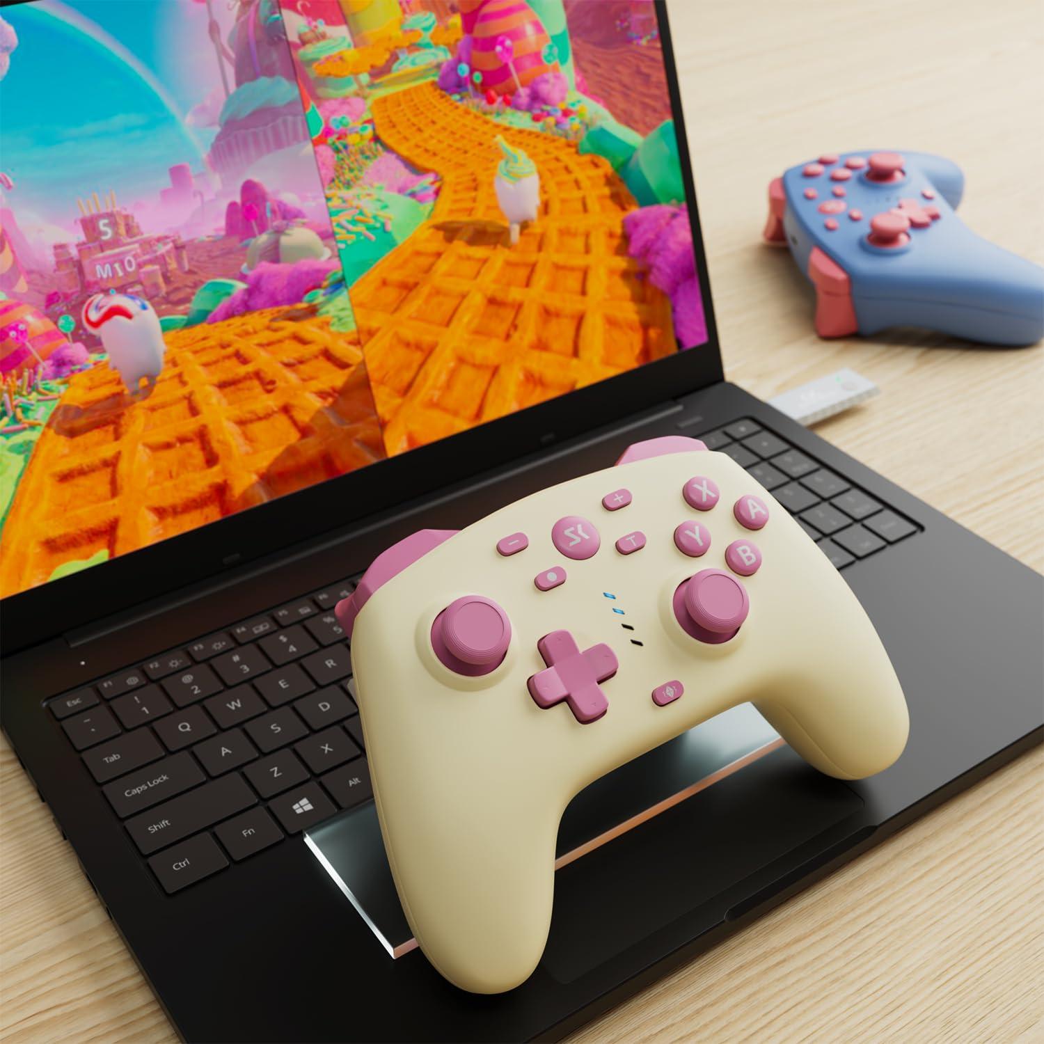 Controlador Inalámbrico CHENGDAO para Switch y PC Amarillo