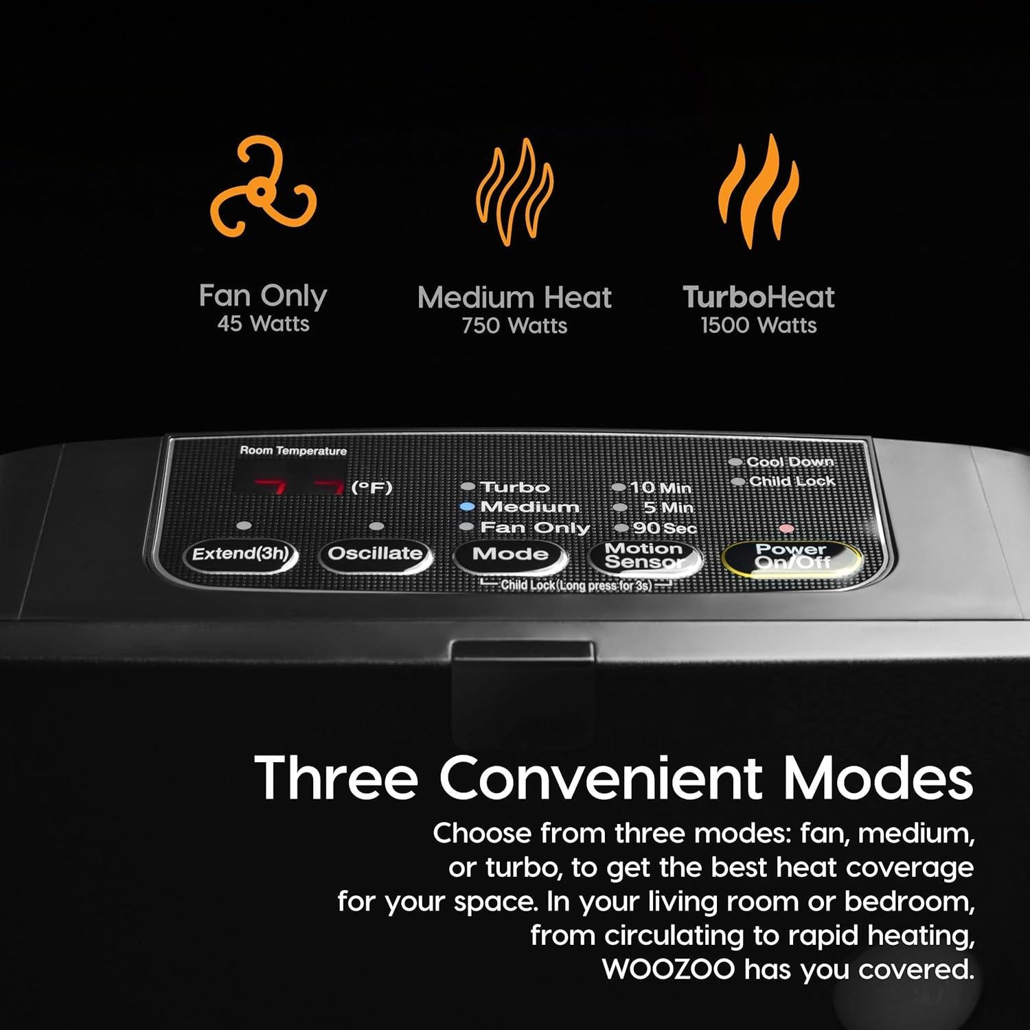 Calefactor Portátil IRIS USA 1500W con Sensor de Movimiento