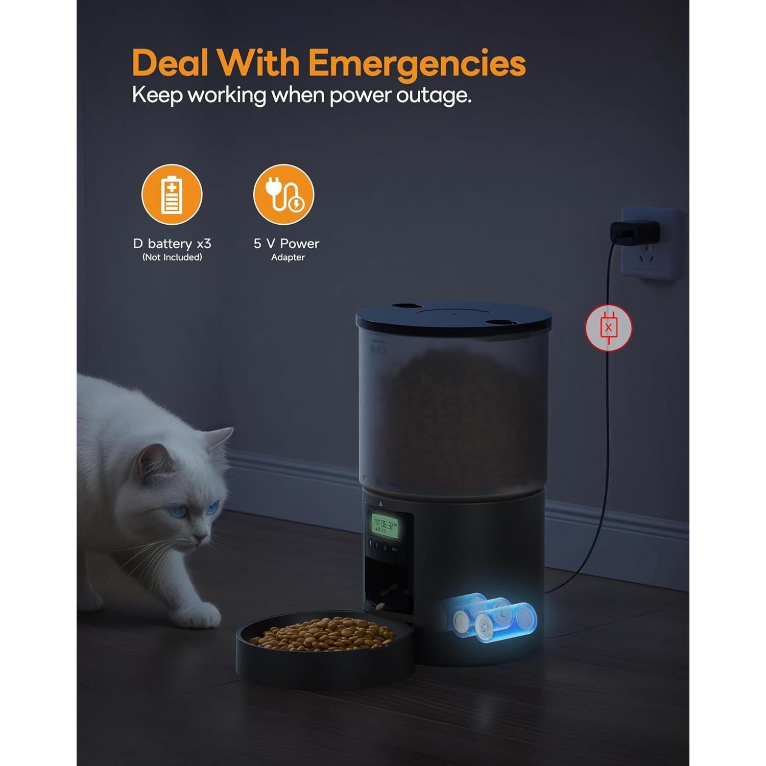 Dispensador Automático de Comida POOEKEN 4L para Gatos y Perros