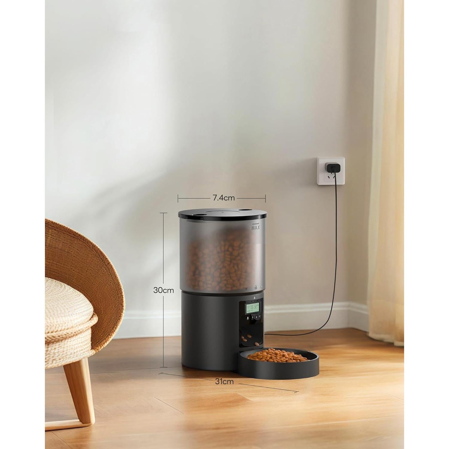 Dispensador Automático de Comida POOEKEN 4L para Gatos y Perros