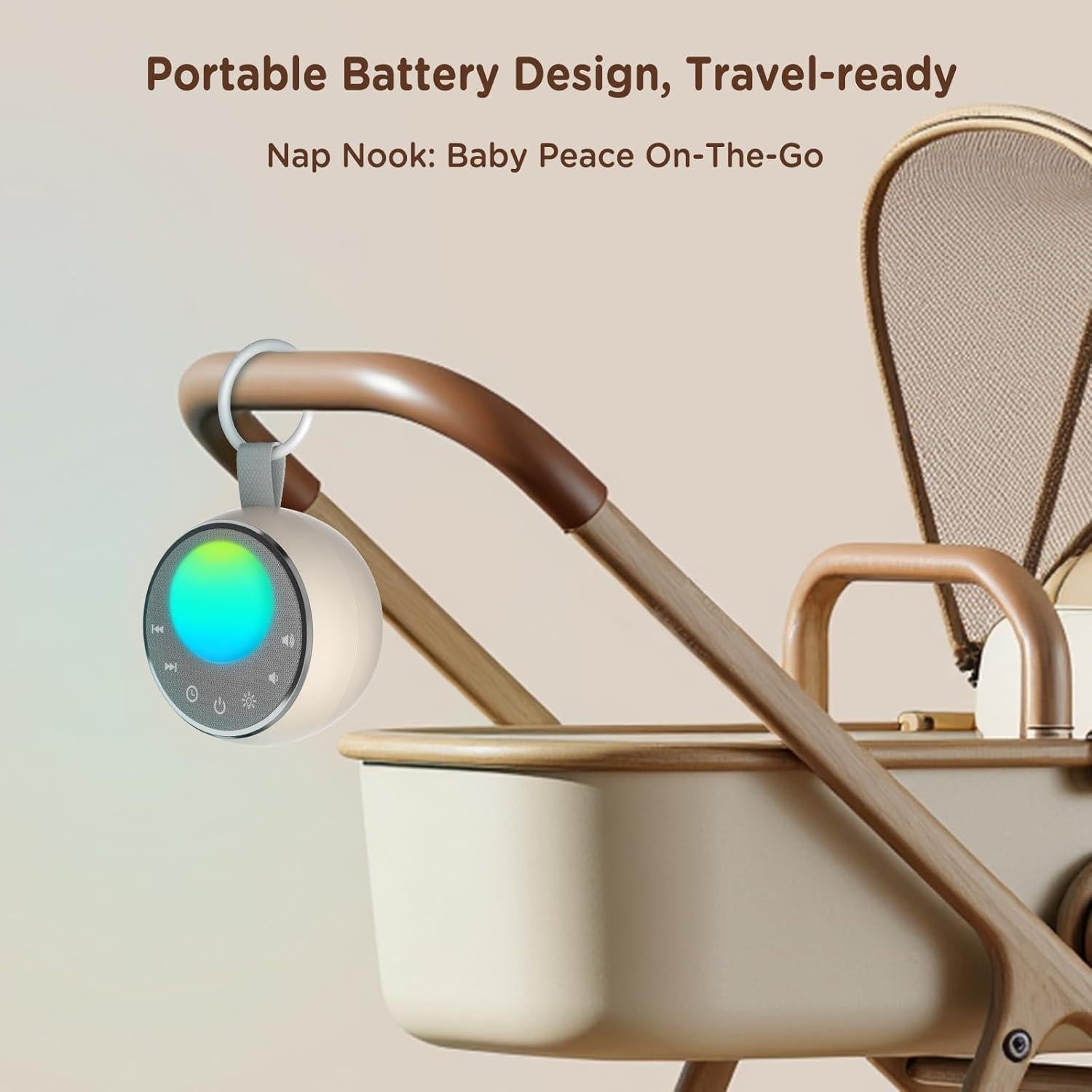 Máquina de Sonido Blanco Peakeep Portátil con Luz RGB 27 Sonidos