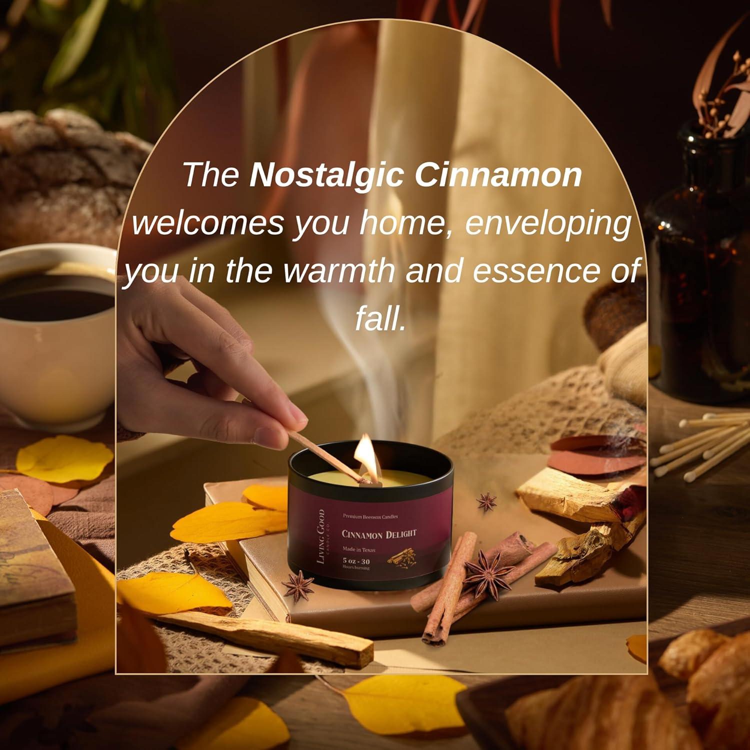 Vela Aromática de Cera de Abejas Living Good 141.75 g Canela