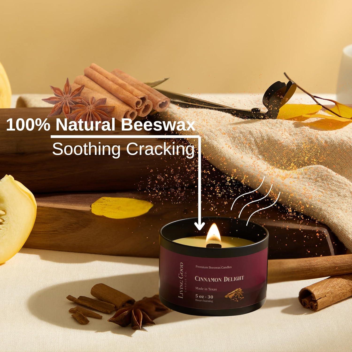 Vela Aromática de Cera de Abejas Living Good 141.75 g Canela