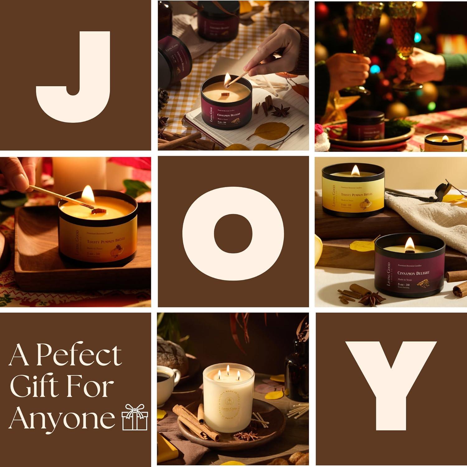 Vela Aromática de Cera de Abejas Living Good 141.75 g Canela