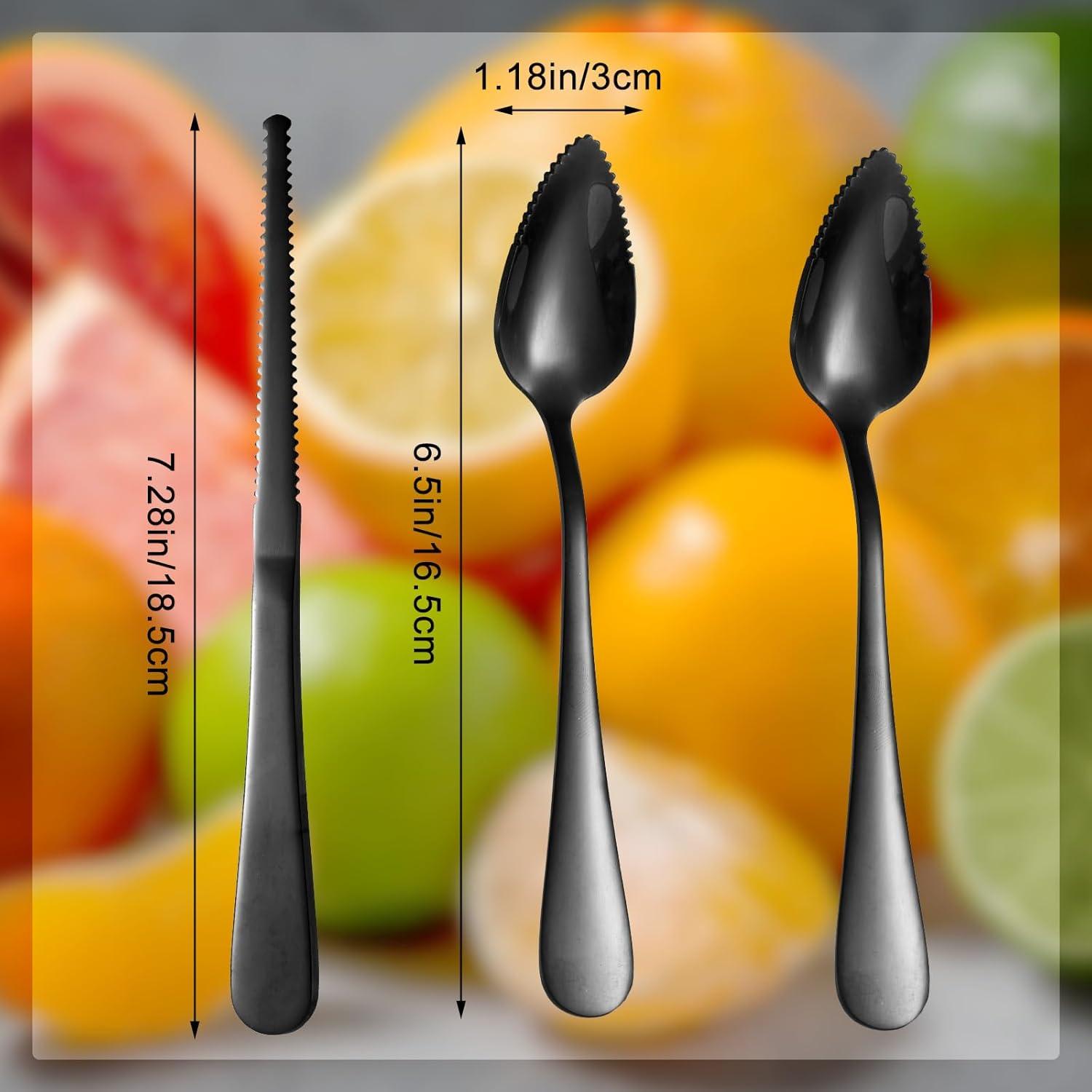 Juego de 3 Utensilios de Acero Inoxidable para Pomelo BOXOB