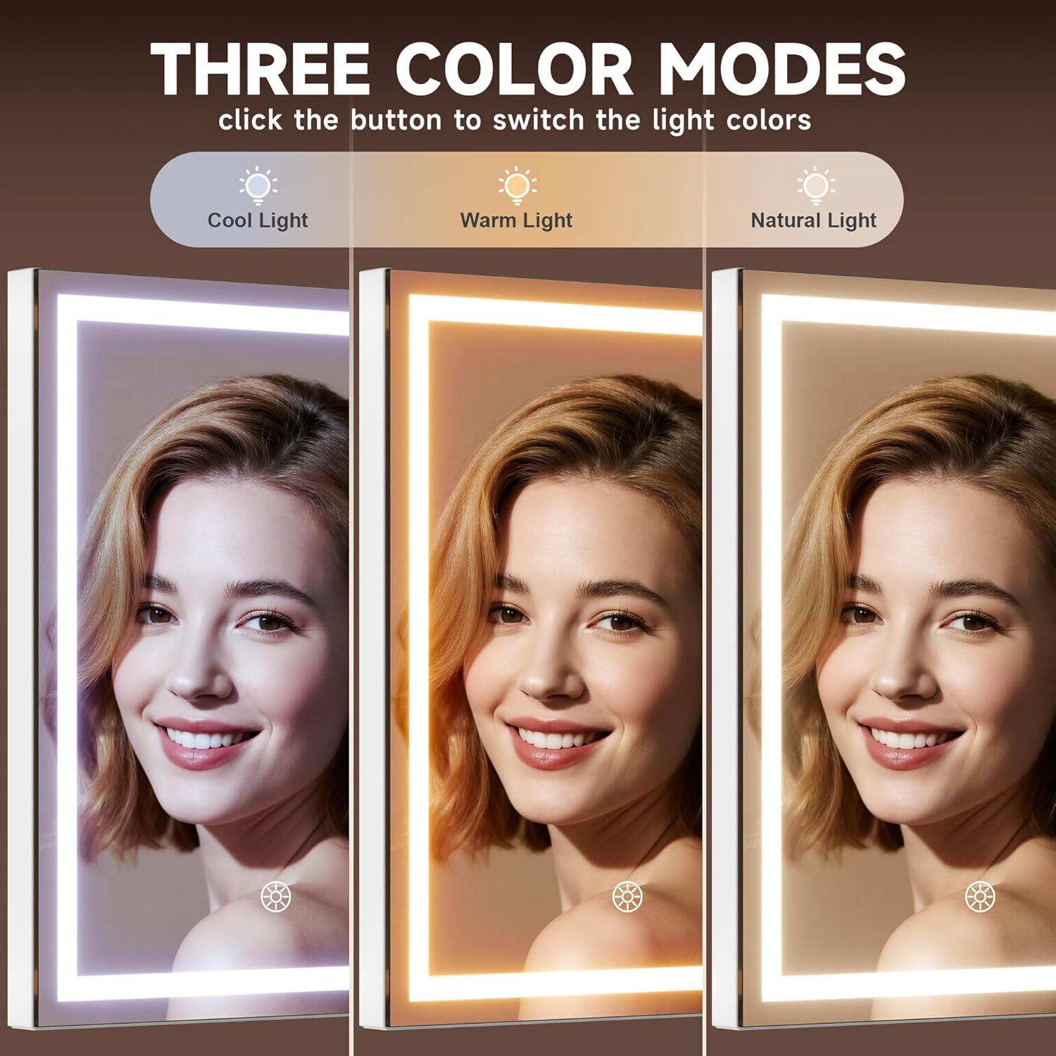 Espejo de Maquillaje MINISO LED 24.9x30.5cm con Luz Ajustable