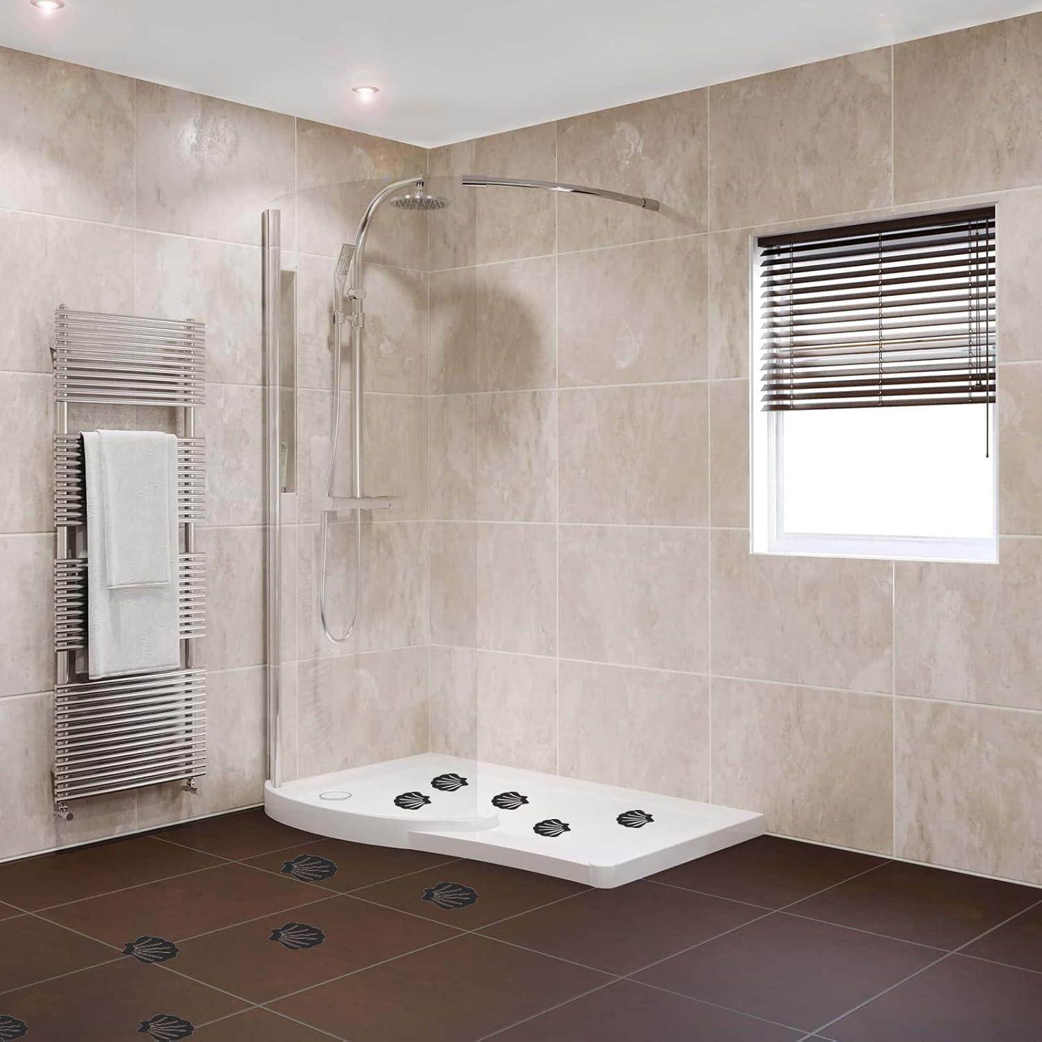 Calcomanías Antideslizantes para Baño Coufce - 12 Piezas Negro