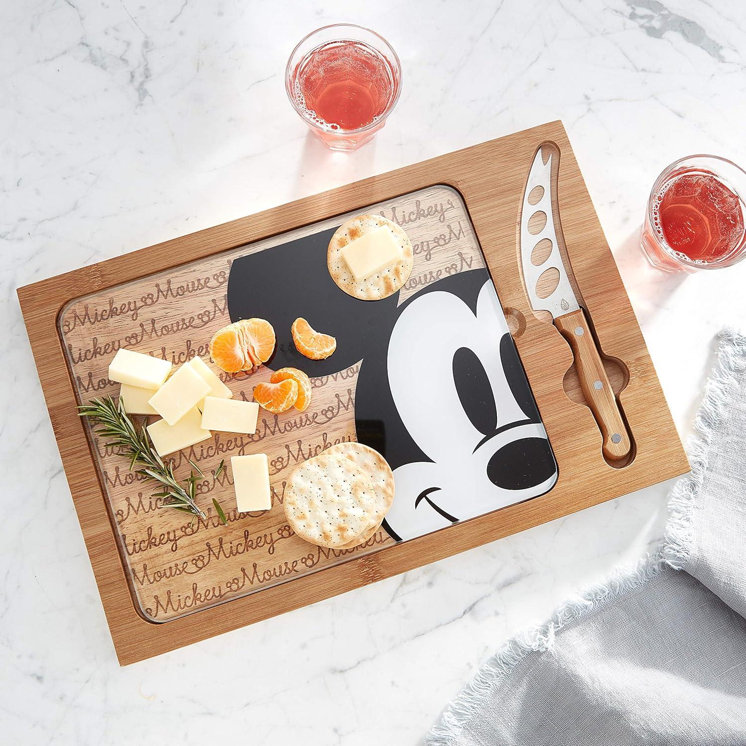 Tabla de Cortar con Tapa de Vidrio Mickey Mouse Picnic Time 38.7x25.4cm