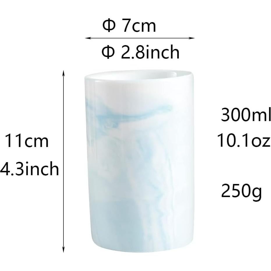 Taza de cerámica RabyLeo estilo mármol azul 300 ml