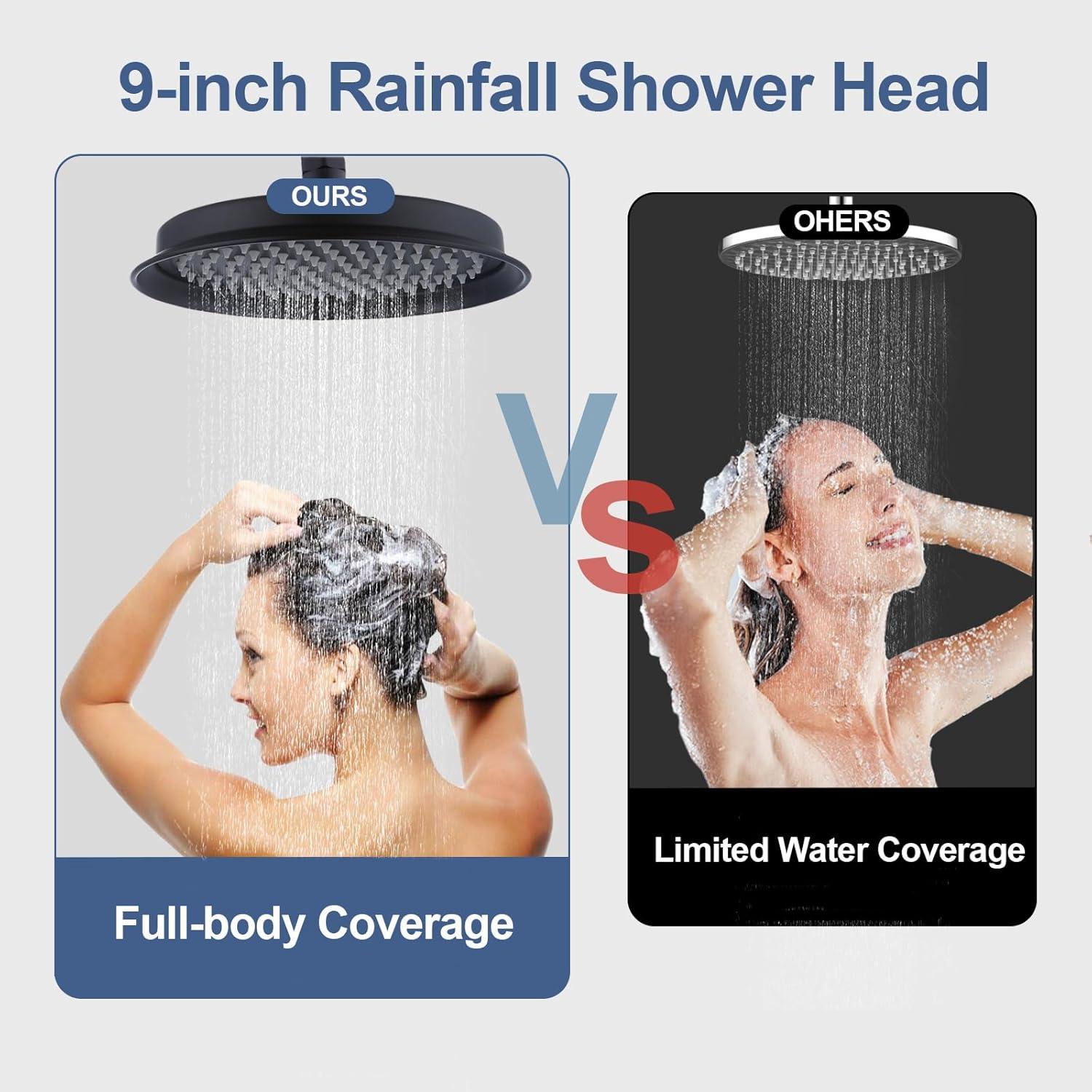 Cabezal de Ducha de Lluvia Drettyer 9" Antiguo con Brazo Curvado