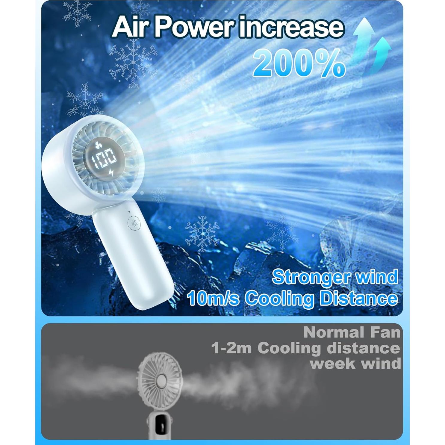 Ventilador de Mano BEYYON F2520 Turbo Recargable LED 10m