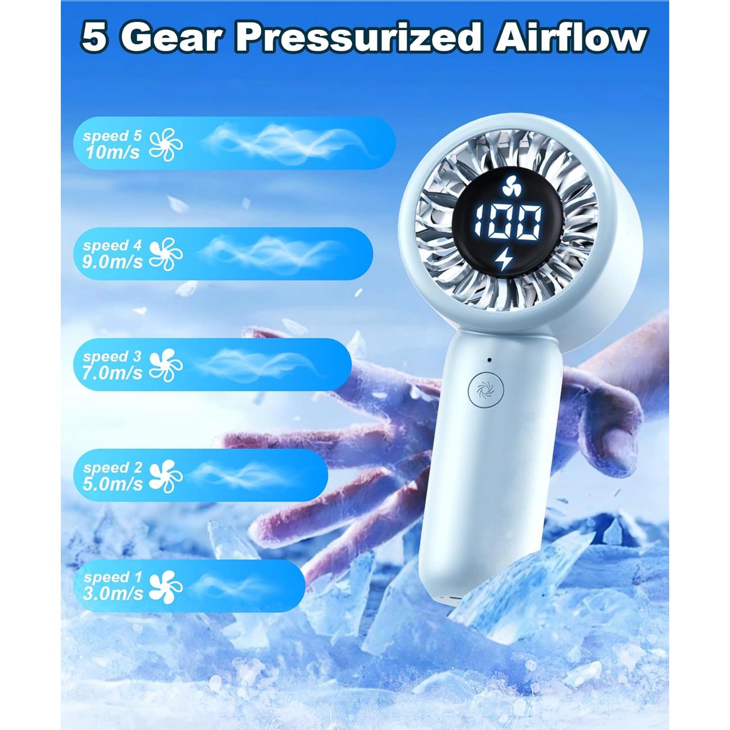 Ventilador de Mano BEYYON F2520 Turbo Recargable LED 10m