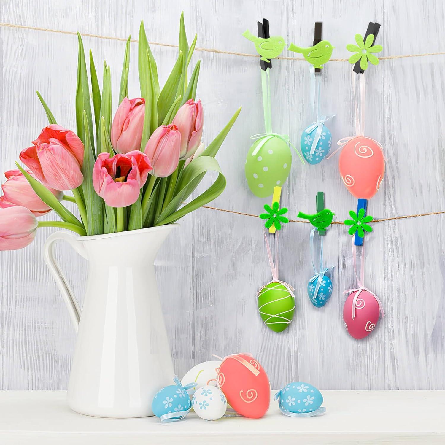 50 Pinzas de Madera de Colores Negras HONGYUTAI 7.37 cm