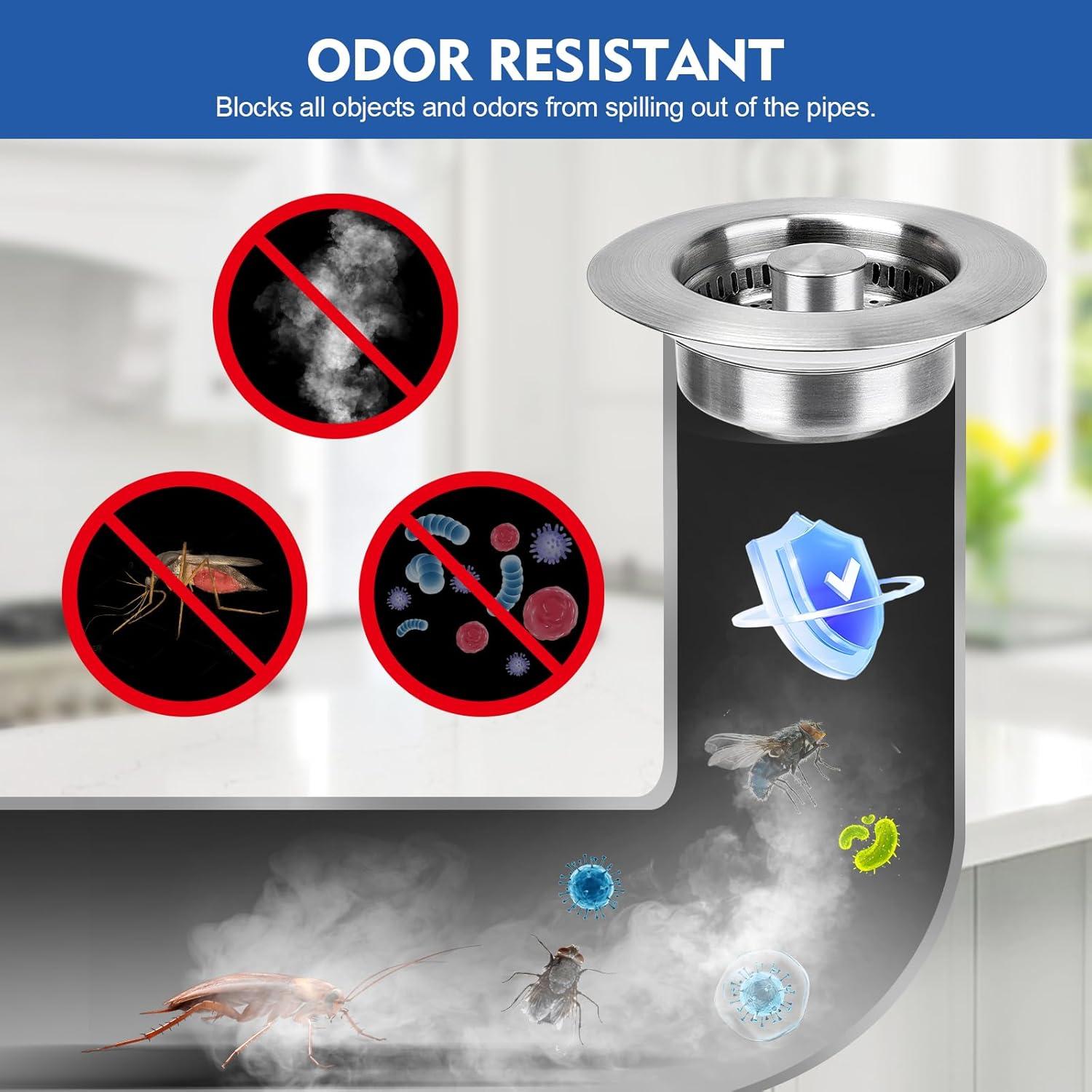 Colador de desagüe de fregadero 3 en 1 WarmSpray - Acero inoxidable