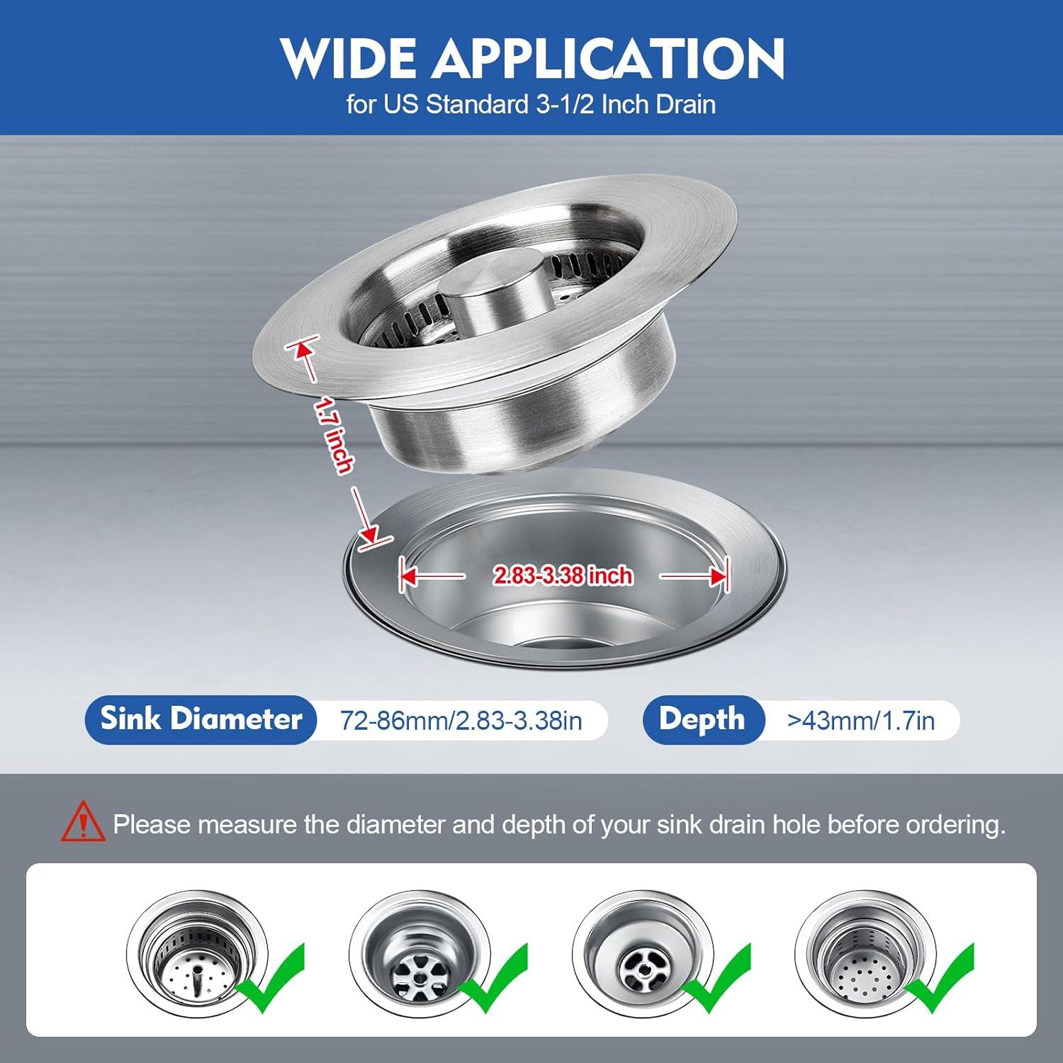 Colador de desagüe de fregadero 3 en 1 WarmSpray - Acero inoxidable