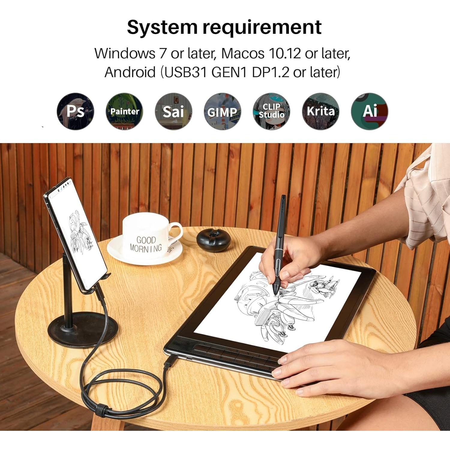 Tableta de Dibujo Huion Kamvas Pro 13 2.5K QHD 13.3"