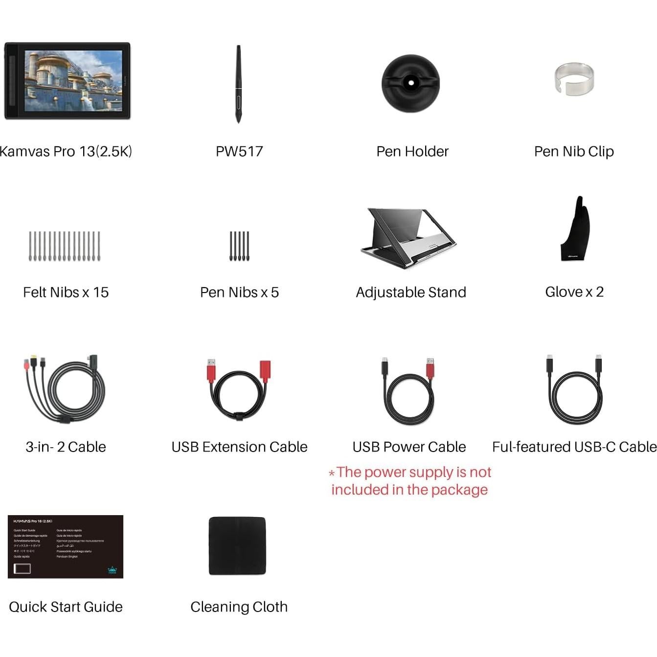 Tableta de Dibujo Huion Kamvas Pro 13 2.5K QHD 13.3"