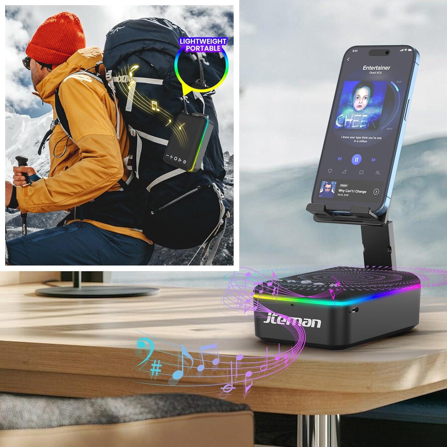 Soporte para Teléfono con Altavoz Bluetooth JTEMAN Negro