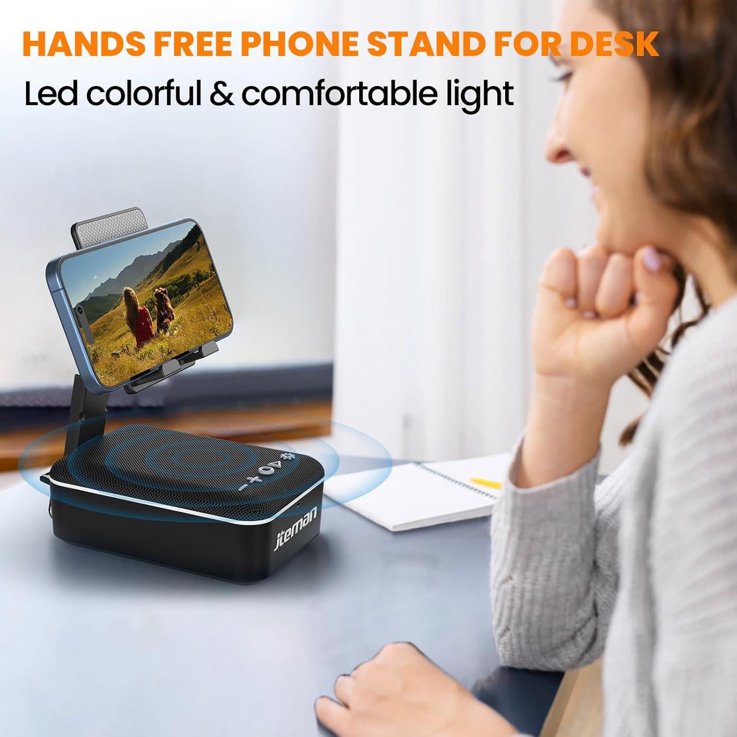 Soporte para Teléfono con Altavoz Bluetooth JTEMAN Negro