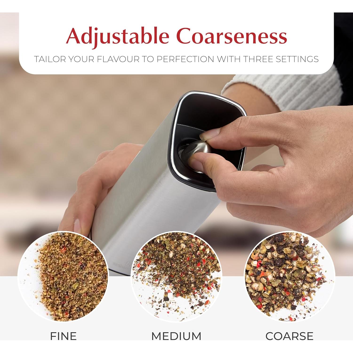 Juego de Molinillos de Sal y Pimienta Urban Noon UN12 - Eléctricos Recargables