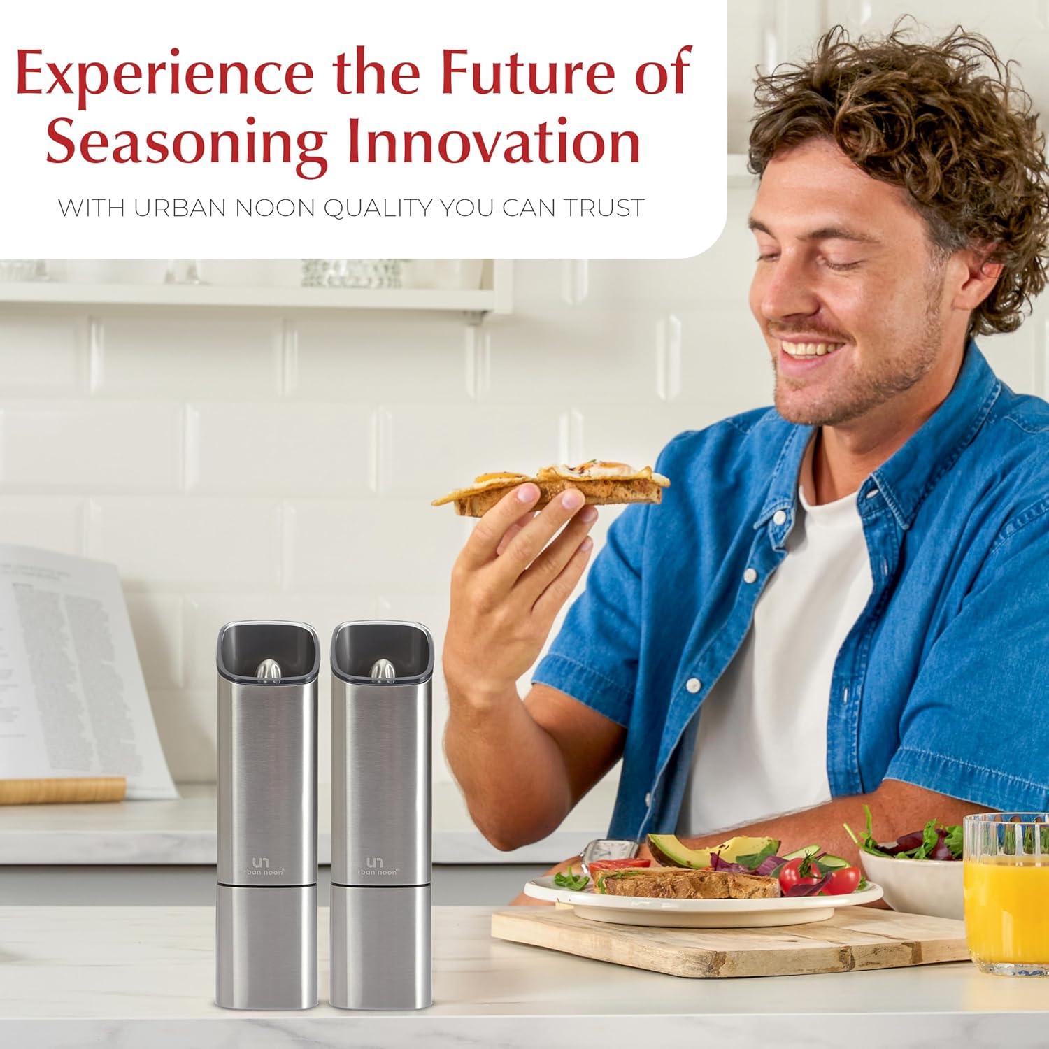 Juego de Molinillos de Sal y Pimienta Urban Noon UN12 - Eléctricos Recargables