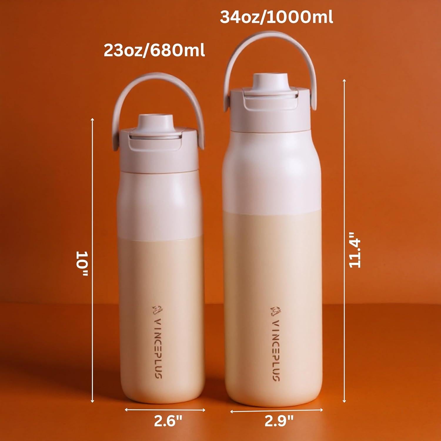 Botella de Agua Aislada VINCEPLUS 680 ml Blanca Mate