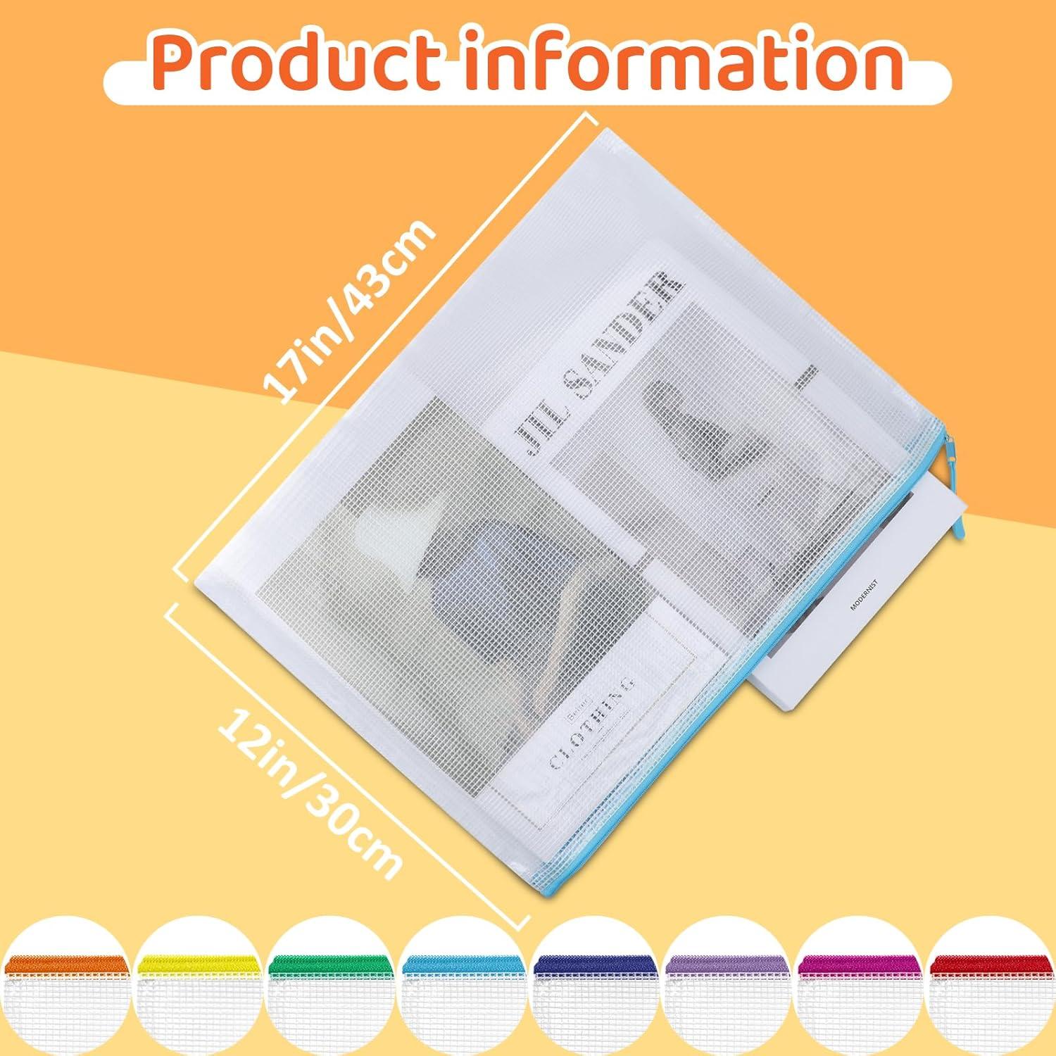 20 Bolsas de Cremallera de Malla YOPCDJ A3 43x30 cm Reutilizables