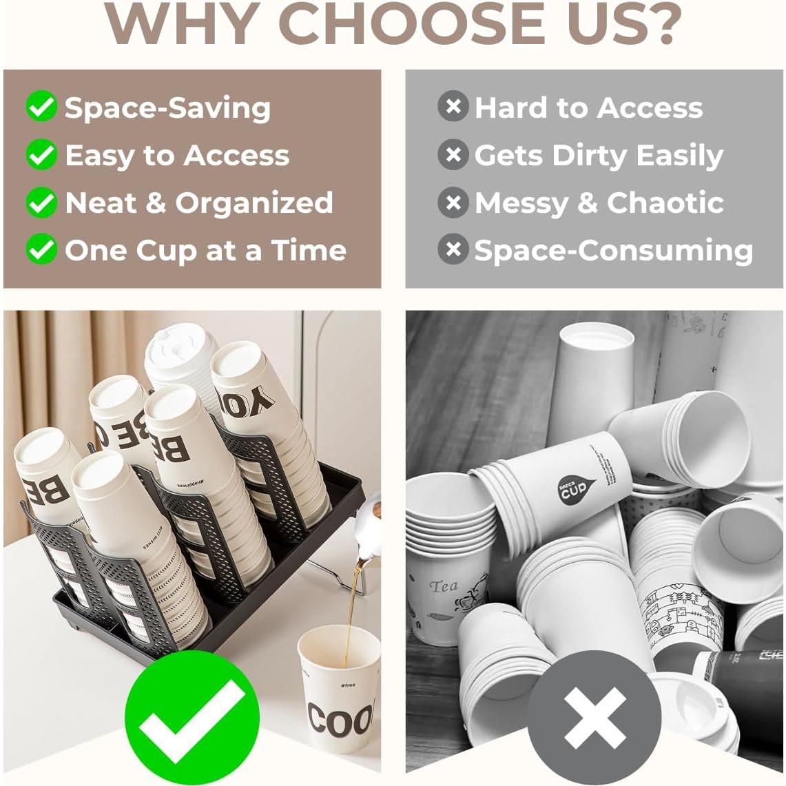 Dispensador de Tazas Desechables Atarvana 6 Compartimentos 8-20oz