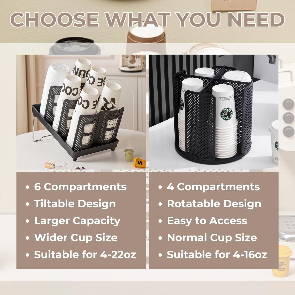 Dispensador de Tazas Desechables Atarvana 6 Compartimentos 8-20oz