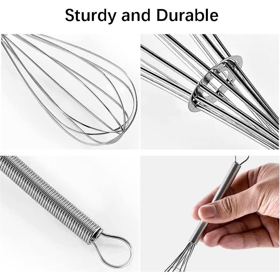 Juego de Mini Batidores de Acero Inoxidable Lelasety - 2 Piezas 12.7/17.8/20.3/25.4 cm