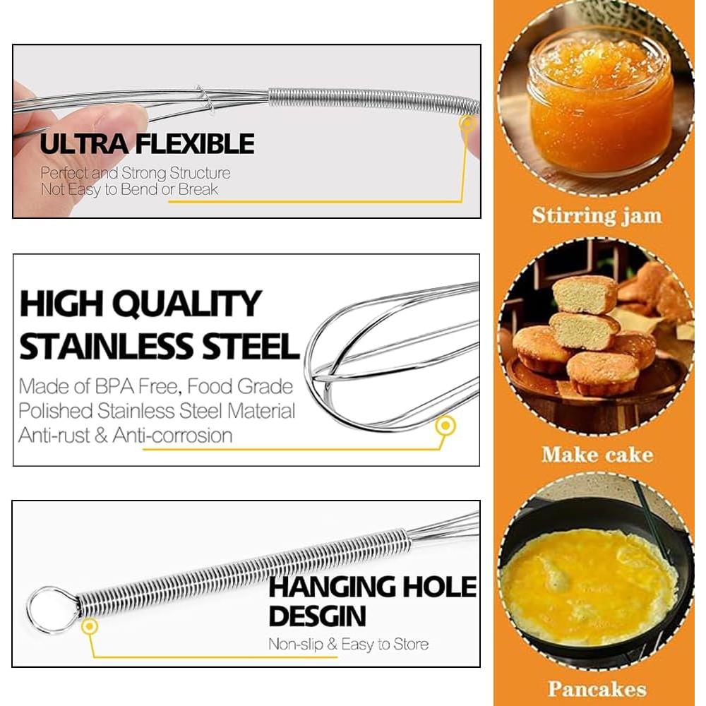 Juego de Mini Batidores de Acero Inoxidable Lelasety - 2 Piezas 12.7/17.8/20.3/25.4 cm