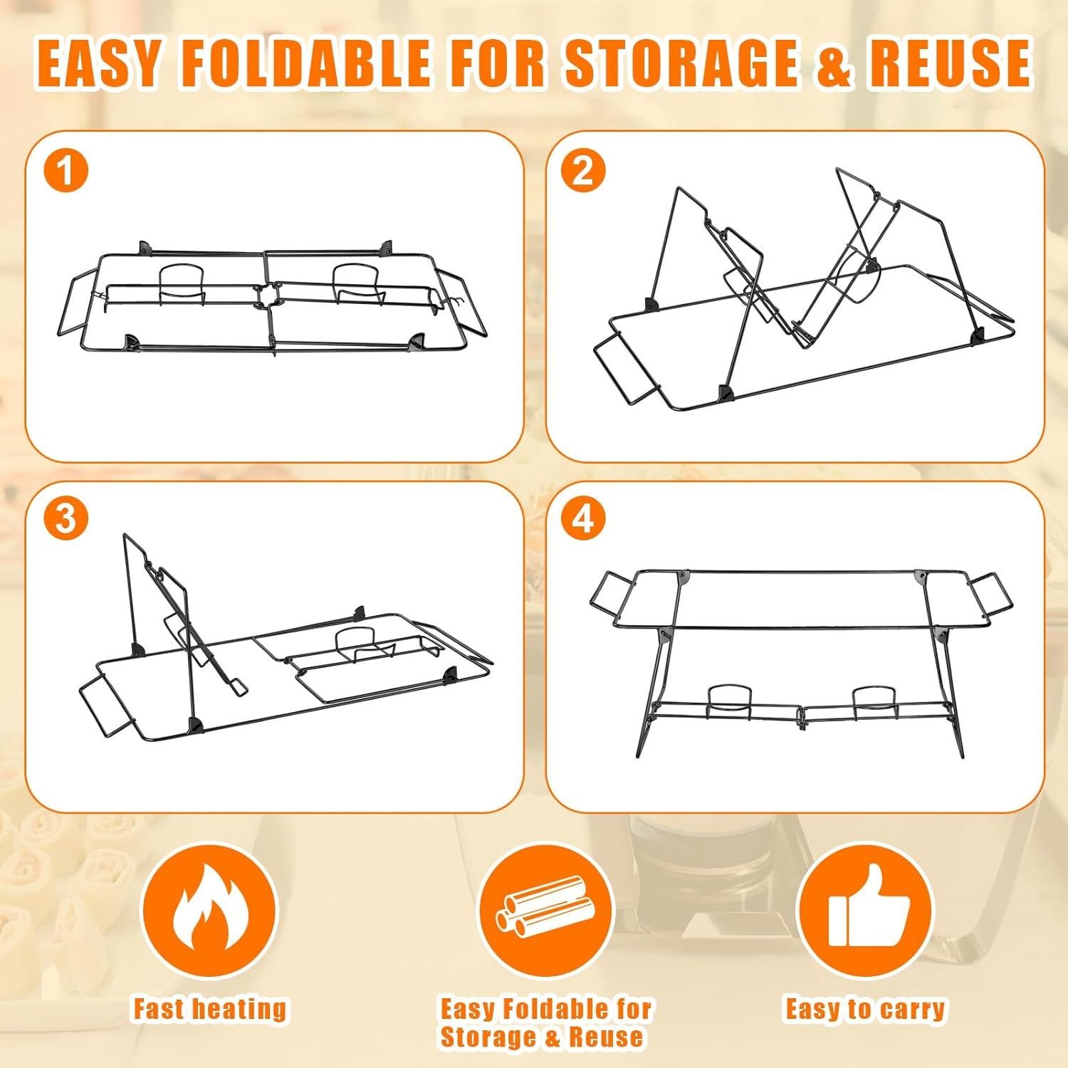 Soporte de Buffet Plegable Geosar 32 Piezas Negro