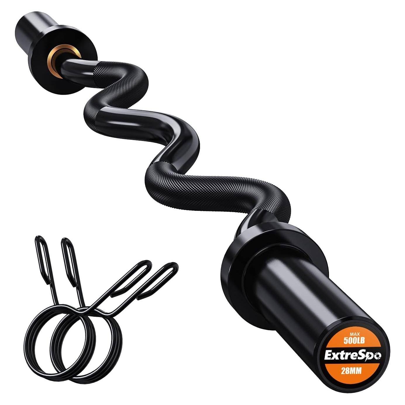 Barra Olímpica EZ Curl ExtreSpo 119.38 cm Cromada 500 kg