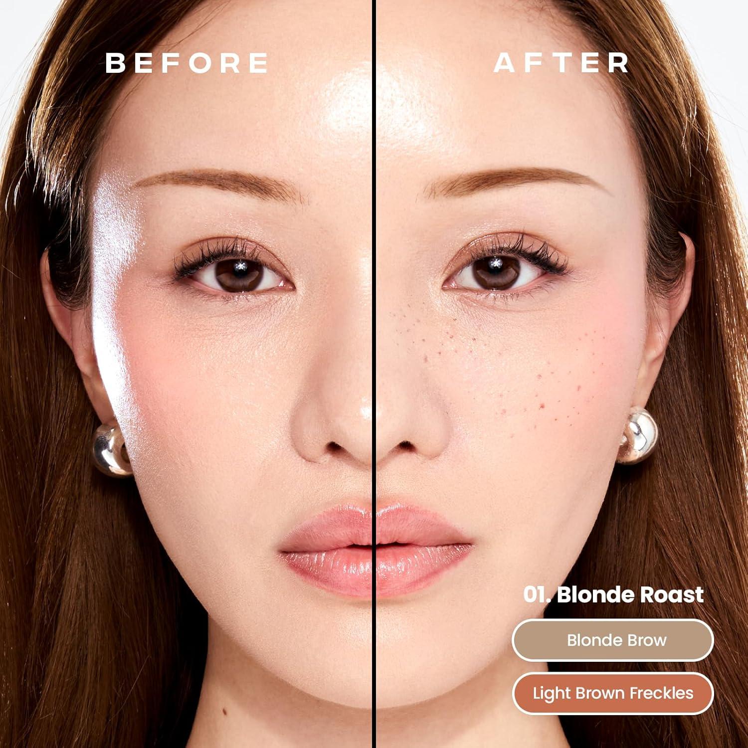 Gel Tinte para Cejas y Lápiz de Pecas Sacheu 2 en 1 Tostado Rubio