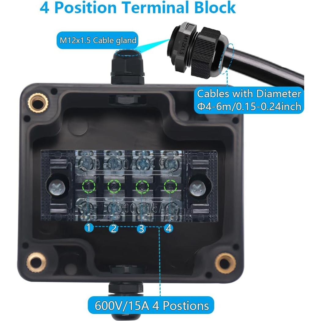 Caja de Conexiones Impermeable Otdorpatio IP67 6.35x5.84x3.56cm