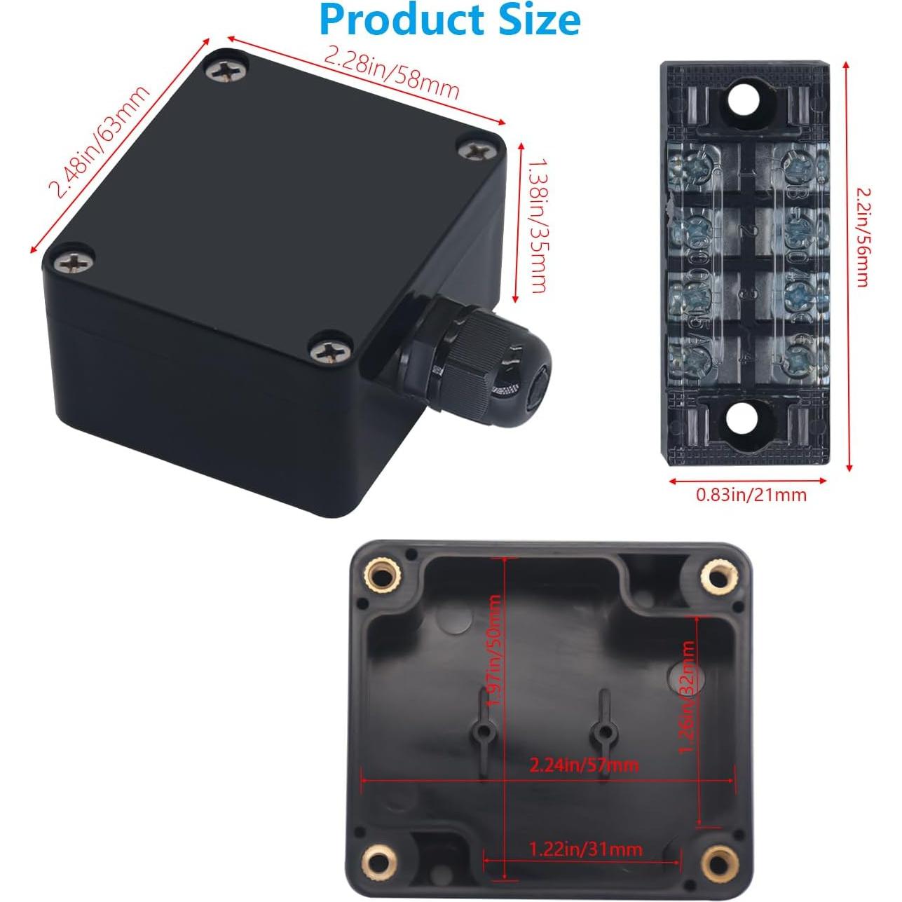 Caja de Conexiones Impermeable Otdorpatio IP67 6.35x5.84x3.56cm