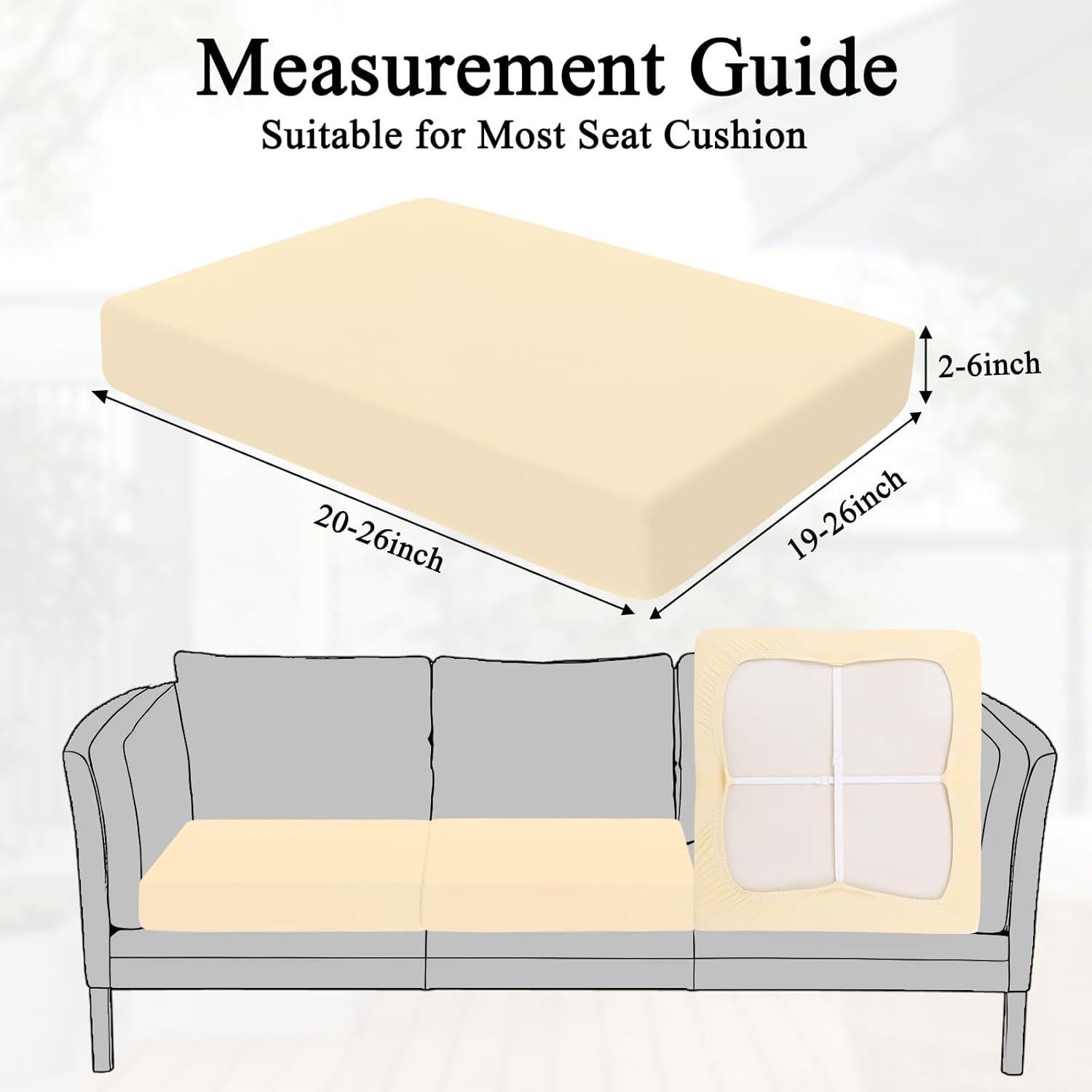 HEBE Funda de Cojines de Patio Impermeable Juego de 12 Beige