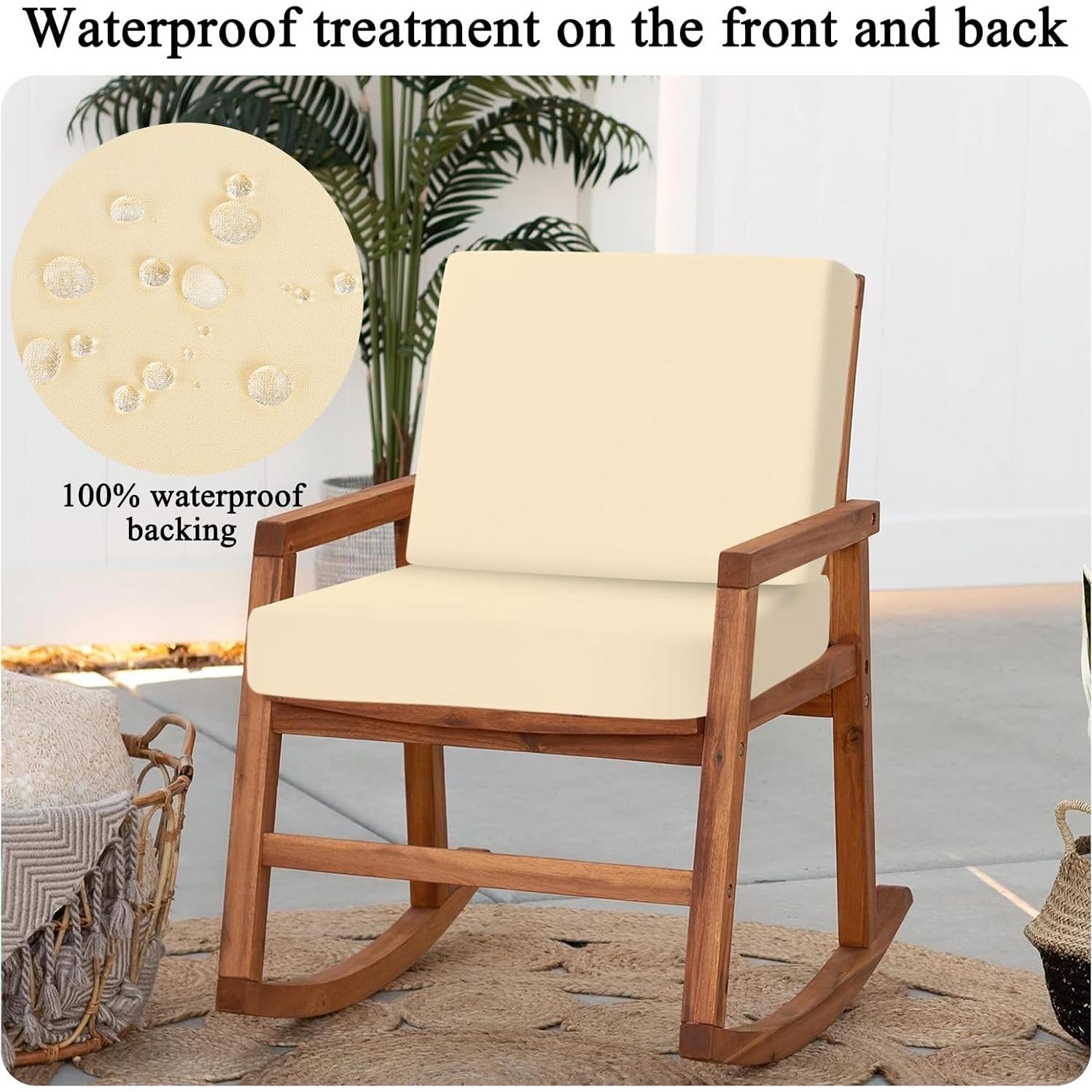 HEBE Funda de Cojines de Patio Impermeable Juego de 12 Beige