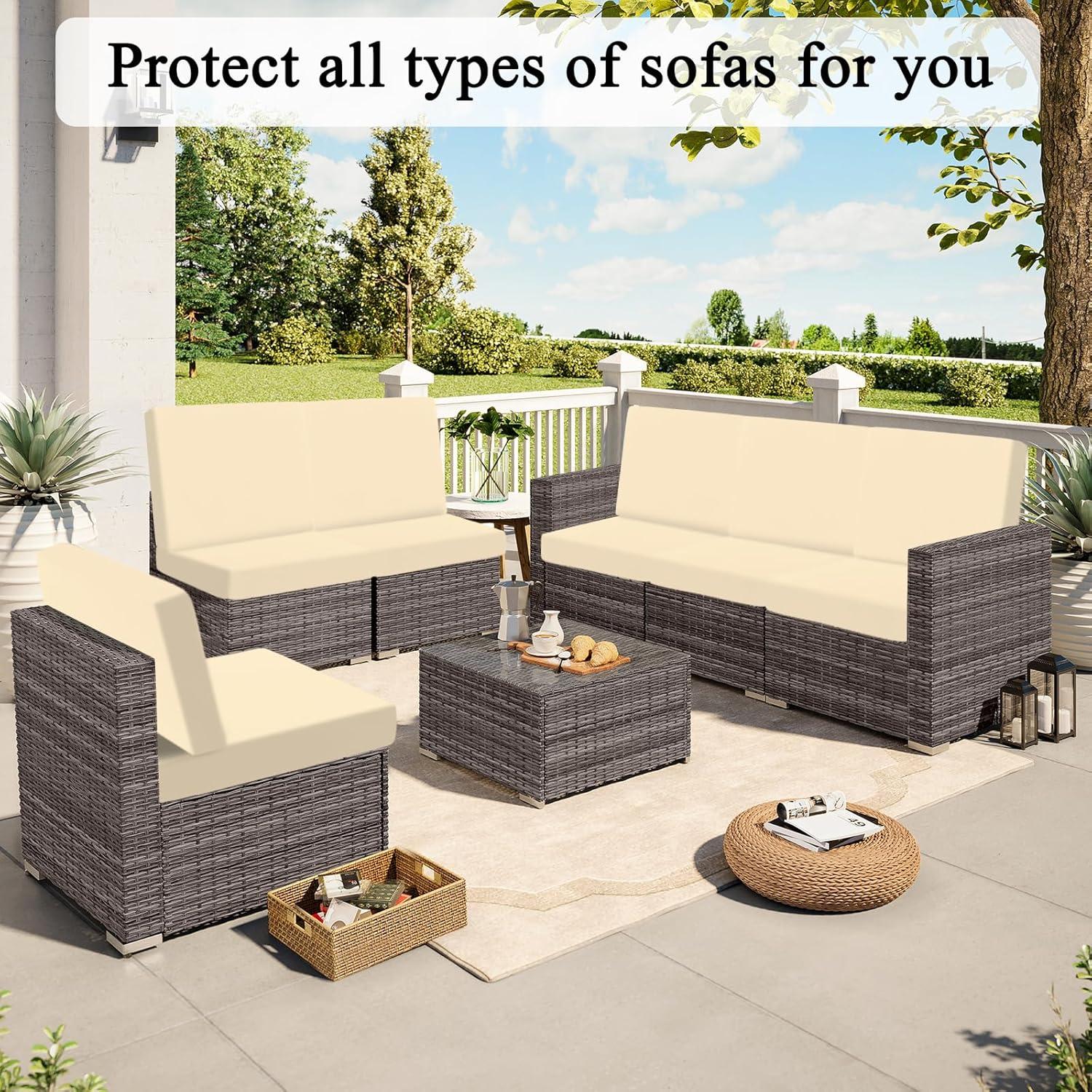 HEBE Funda de Cojines de Patio Impermeable Juego de 12 Beige