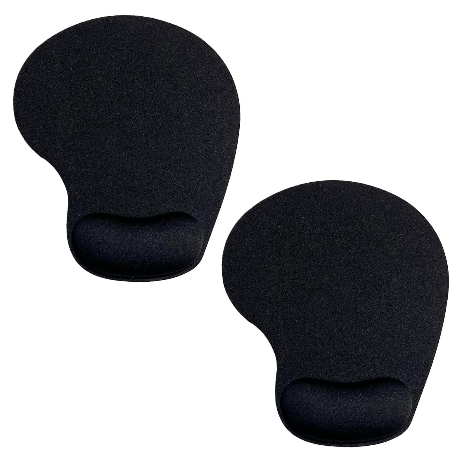 Alfombrilla de Ratón Ergonómica LIZPARE con Reposamuñecas - Negro, 2 Piezas