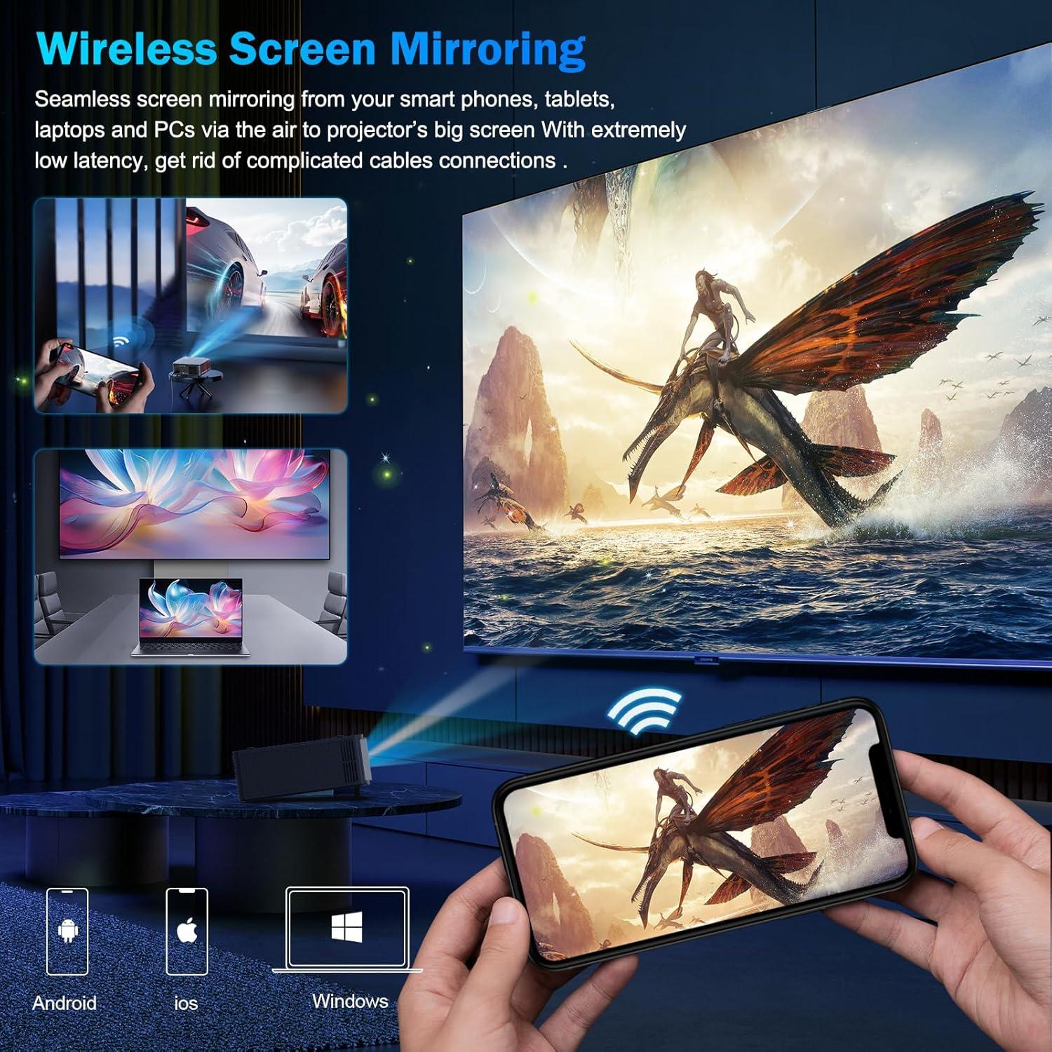 Proyector Inteligente Dess C5 Pro 1500 Lúmenes Nativo 1080P